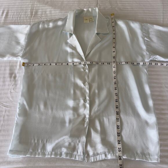 Vintage Victoria’s Secret Satin Pajama Set Ice Blue Y2K Loungewear L - Picture 5 of 9
